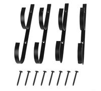 Tidevib 4pcs Metal Hooks for Swimming Pool Pole Skimmer for Leaf Rake Net Brush Vacuum Hose Rust Resistant Holders for Wooden Metal Fence Deck Concrete Wall Outdoor Equipment Storage(black)