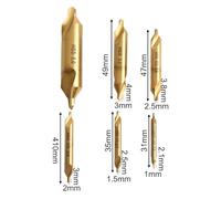 Tidevib 6pcs Double-Ended Center Drill Set, HSS A-Type Location Drill Bits for Metalworking on Stainless Steel and Aluminum