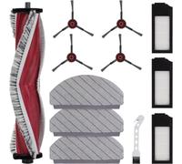 Tidevib Accessories Kit Replacement for Ecovacs for Deebot N20 Plus/N20 Pro Plus Robot Vacuum Cleaner,1 Main Brushes,4Side Brushes,3 Mop Pads,3 HEPA Filters
