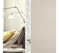 Tidevib Acrylic 3D Mirror Kick Line Wall Stickers Decorative Vinyl Decals 10 Pcs, for Home Bedroom Living Room Ceiling and Glass Decoration(Silver L)
