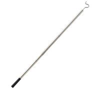 Tidevib Adjustable Extension Rod 33-51 Inch, for Stainless Steel Clothes Drying Pole High Ceiling, Reach Hook Hanging Laundry Plants Decor, Silver Black