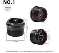 Tidevib Aluminium Alloy Bicycle Front Fork Valve Nut with Sealing Ring for RockShox Air Forks, 28.3x1.0mm 30.3x1.0mm 32.3x1.0mm Black Replacement Threaded Cap
