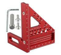 Tidevib Aluminum Alloy Woodworking Ruler and Protractor, Multifunctional Miter Triangle Square for Angle Marking, Drilling, and Layout, Metric Measurement Tool