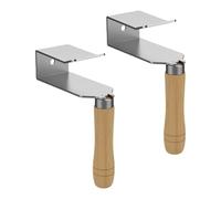 Tidevib Ceiling Auxiliary Clamp for Woodworking, Stainless Steel Construction with Wooden Handle for Secure Gypsum Board Fixation, 7-12mm Board Gap