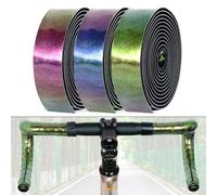 Tidevib Chameleon Reflective for Bicycle Handlebar Tape 3.3mm Thick PU EVA Foam Grip Roll Color Changing for Aurora Effect Road for Bike Riding 2 Pack