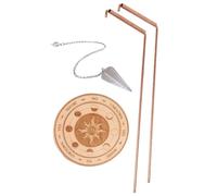 Tidevib Copper Dowsing Rod and Pendulum Divination Set with Telescopic Rods and Plate for Psychic, Hunting, and Spiritual Use