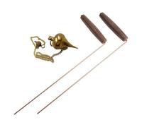 Tidevib Copper Dowsing Rods Kit, 2PCS with Walnut Handle and Brass Pendulum for Divination, Water Finding, Metal Detecting
