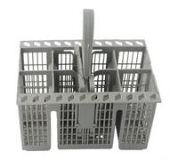 Tidevib Cutlery Basket for Bauknecht for INDESIT for Hotpoint Dishwashers C00257140, Grey Plastic Detachable, Round Handle Replacement Part