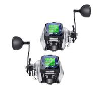 Tidevib Digital Fishing Reel 6.3:1 Speed Real-Time Temp Time Line Length Display PE2-8 Left Right Hand Reset Alarm Outdoor Boat Lake Fishing Silver