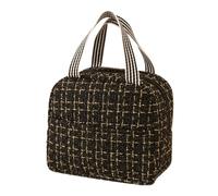 Tidevib Fashion Portable Insulated Lunch Bag for Women with Front Pocket, Compact Cooler Box for Work Office Picnic Travel, Black/White/Red/Pink/Dark Blue/Blue