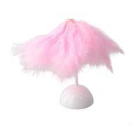 Tidevib Feather Table Lamp, Soft Plush Night Light for Wedding and Home Decoration, White or Pink(pink)