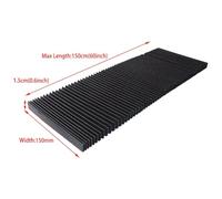 Tidevib Flexible Protective Accordion Bellows Cover for CNC Milling Machine and Machining Centers, Dust, Oil and Water Proof, Black, 15m Stretch Length, 15mm Folded Width