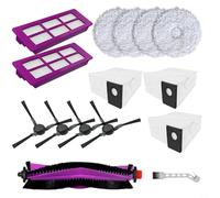 Tidevib For EUREKA Robot Vacuum Accessories Set, Main Brush Roller Side Brushes Filters Mop Pads Dust Bags Cleaning Brush