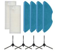 Tidevib For HomeRun Vacuum Cleaner Kit 4 Side Brushes 2 Filters 4 Mop Cloths Parts Set For 3000 XU3100/01 XU3110/02 Series