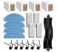 Tidevib For Tikom L8000 Plus and for MEDION X20 SW+ MD 11415 Robot Vacuum Accessories, Replacement Kit with Side Brushes, Rollers, Filters, Mop Pads and Dust Bags