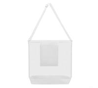 Tidevib Fruit Picking Mesh Bag with Adjustable Shoulder Strap Harvest Collection Sack for Apples Berries Oranges Garden Orchard Storage 15.9x16.9 inch(White)
