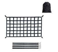 Tidevib Heavy Duty Truck Cargo Net with High-Strength Polyester Mesh, Galvanised Iron Hardware and Adjustable S-Hooks, 1.5 Inch Wide Straps
