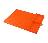 Tidevib Large Silicone Grill Mat for Griddle Accessories, Heat Proof Protective Pad for Side Shelf, Dishwasher Safe Kitchen Tool Organizer(Orange)