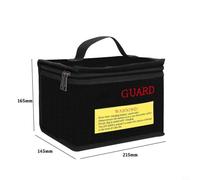 Tidevib Lithium-Ion Battery Protection Bag - Explosion-Resistant Safety Pouch for FPV Drones, RC Cars & Packs - Black, Non-Woven + Fiberglass Construction215x165x145mm(215x165x145MM)