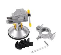 Tidevib Mini Table Vise for Woodworking and DIY, 360 Degree Rotatable with 0-30mm Adjustable Clamp and Suction Cup Base, Aluminum Alloy Construction