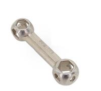 Tidevib Multifunctional External Hexagonal Wrench for Bicycle Repair, 6-15mm Stainless Steel Allen Key Tool with Nickel Plating, 95mm Length