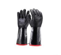 Tidevib Non-Slip Heat BBQ Gloves Waterproof Neoprene with Soft Cotton Lining(14-Thin)