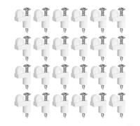 Tidevib Offset Window Screen Clips 3/8 Inch, Easy Install Plastic Retainers with Stainless Steel Screws(24 pieces of white)