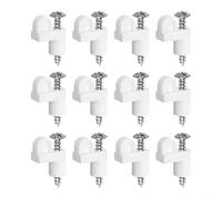 Tidevib Offset Window Screen Clips 3/8 Inch, Easy Install Plastic Retainers with Stainless Steel Screws(12 pieces of white)