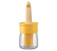 Tidevib Oil Brush Bottle with Silicone Brush and Drip Filter for Barbecue and Cooking, Heat Resistant up to 250°C, Food Grade Glass and Silicone, 17x7cm