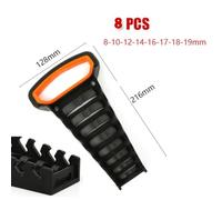 Tidevib Plastic Wrench Rack Organizer with Self-Locking Design, 5Pcs/8Pcs/10Pcs/12Pcs Tool Holder for Socket Wrench Storage (Black and for Orange)