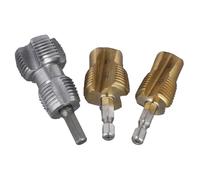 Tidevib PPR Water Pipe Drill Bit and Internal Thread Opener for 1/2" & 3/4" PVC Plastic Pipes, 2-in-1 Hole Expansion and Tapping Tool with Hex Shank