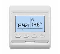 Tidevib Programmable Thermostat for Electric Floor Heating, 16A Electric Type with 0-90C Temperature Range, Wall Mounted and Memory Function