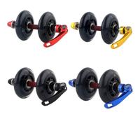 Tidevib PU Quick Release Wheel Roller for Bicycle Fork, Aluminum Alloy Front Wheel Transport Roller Mountain Road for Bike, Smooth for Red