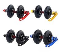 Tidevib PU Quick Release Wheel Roller for Bicycle Fork, Aluminum Alloy Front Wheel Transport Roller MTB Road for Bike, Smooth Installation for Red