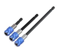 Tidevib Quick Release Screwdriver Drill Bit Extension Bar, 1/4 Inch Hex Shank, Magnetic Locking, Chrome Tungsten Steel, 60mm/100mm/150mm