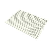 Tidevib Silicone Dish Drying Mat for Kitchen Counter, Super Absorbent Double Layer Design, Non-Slip Simple to Clean, 18.31 x 12.8 Inches in Grey