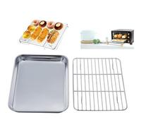 Tidevib Stainless Steel Baking Sheet and Cooling Rack Set for Oven, 3 Sizes with Full Sides Design for Even Heating and Cooking