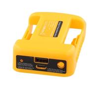 Tidevib USB Battery Adapter for Dewalt 18V Li-Ion Tools with Dual USB-C and Type-C Ports, Portable ABS+PC Power Converter for Smartphones, Tablets, and Cameras, Yellow/Black
