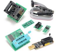 Tidevib USB Programmer for 24/25 Series EEPROM Flash BIOS with CH341A Chip, SOIC8 Test Clip, and 18V Adapter for SPI Flash Memory