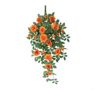 Tidevib Wall Mounted Artificial Vine 90cm Fake Floral Garland for Home and Garden Decor(Orange)