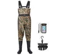 TIDEWE Bootfoot Chest Wader, 2-Ply Nylon/PVC Waterproof Fishing Hunting Waders with Boot Hanger for Men Women Next Camo Evos Size 9