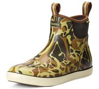 TideWe Deck Boots for Men, Waterproof Fishing Boots, Slip On Neoprene Rubber Ankle Rain Boots for Boating (Black Orange, Light Grey & Grey Brown, Size 7-14)