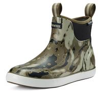 TideWe Deck Boots for Men, Waterproof Fishing Boots, Slip On Neoprene Rubber Ankle Rain Boots for Boating (Black Orange, Light Grey & Grey Brown, Size 7-14)