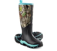 TideWe Hunting Boot for Women, Insulated Waterproof Sturdy Women's Hunting Boot, 6mm Neoprene and Rubber Outdoor Boot Next Camo G2（Green Size 6）