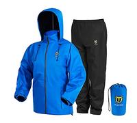 TIDEWE Rain Suit, Waterproof Breathable Lightweight Rainwear (Blue Size XXL)