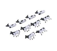 Tidgel 10 Pcs 1:75 Scale Cows and Horses Model Set, ABS Painted Farm Animal Figures for DIY Model Railway Layouts and Diorama Scenes(Cow)