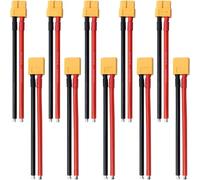 Tidgel 10Pcs 12AWG Silicone Wire For XT60 Extension,RC For LIPO Battery Connector Adapter,High Temperature Power Cable,Nylon Housing For XT60 Male Female Pair(30cm)