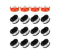 Tidgel 12 Pack Lawn Trimmer Spools for Black & Decker AF100 GL280 GL301,1.65mm Nylon Line with 4 Covers and 4 Springs