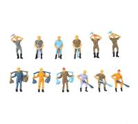 Tidgel 12 Pcs O Scale 1:48 Railway Workers Figures for Model Train Layouts,4 Poses Plastic People for Station Platform Scene Decoration