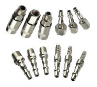 Tidgel 12-Piece Air Line Hose Compressor Fitting Set, 1/4 & 3/8 Inch Quick Release Connectors for BSP